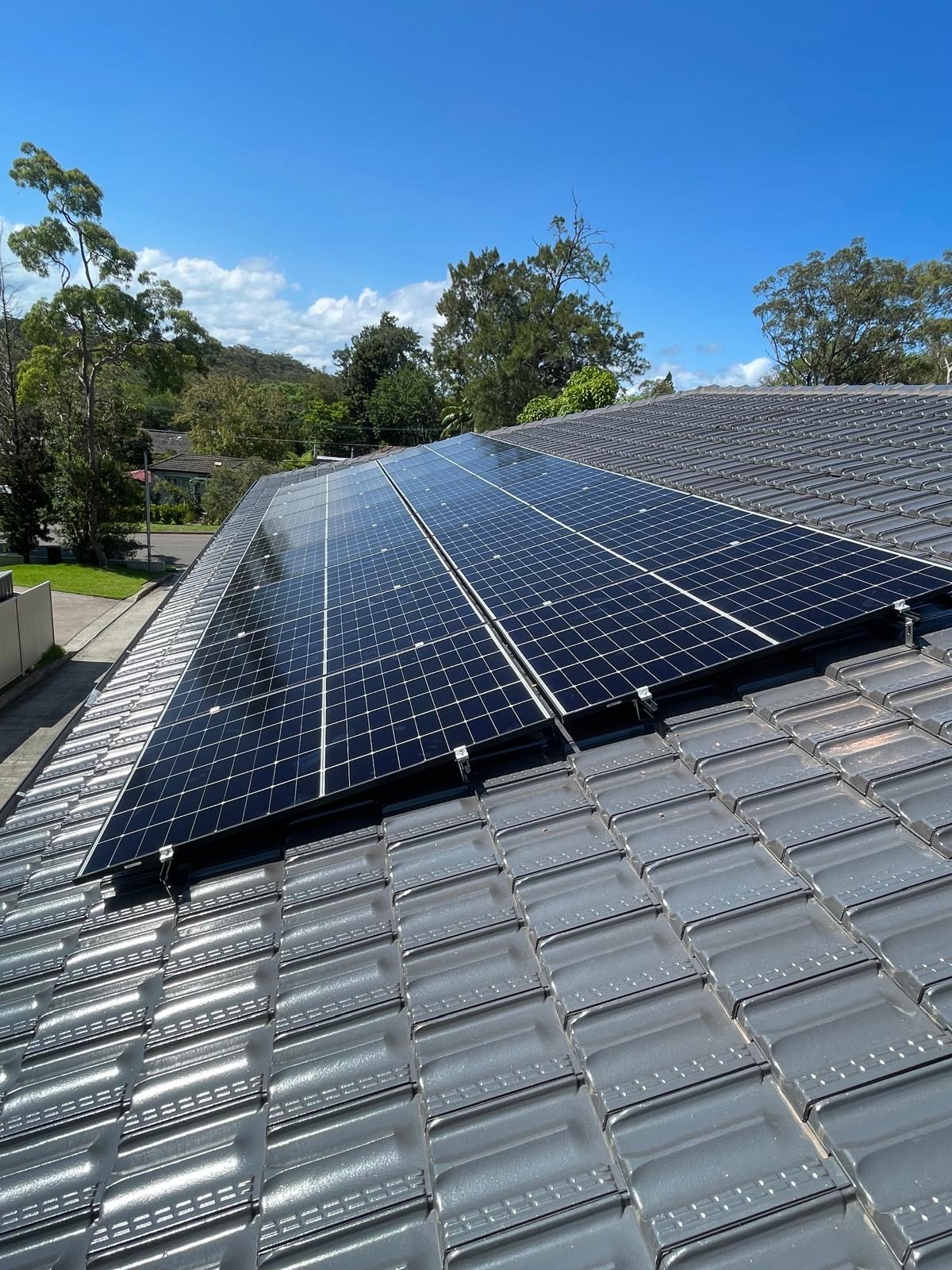 Solar panels on tile roof, Penrith
