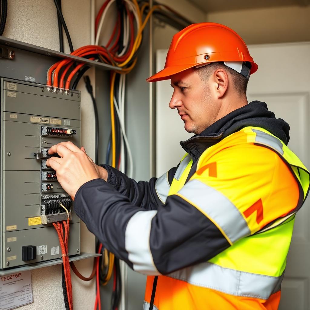 HM Solar & Electrical licensed electrician at work